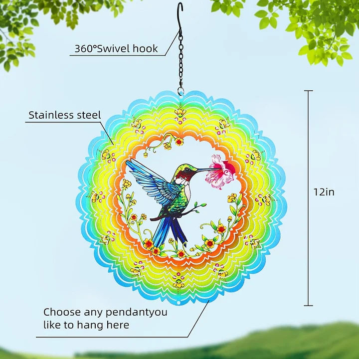Hummingbird 3D Wind Spinner, 12 in.