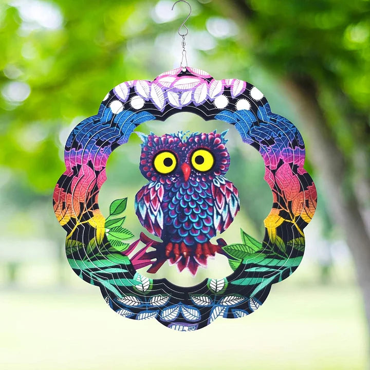 Owl 3D Wind Spinner, 12 in.