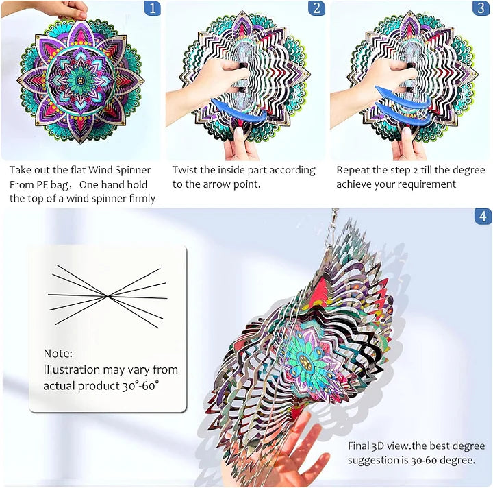 3D Purple Star Wind Spinner