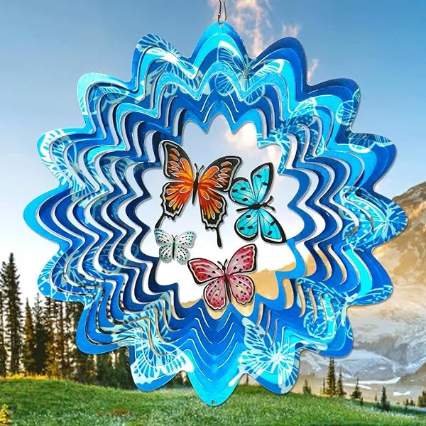 Four Butterflies 3D Wind Spinner, 12 in.