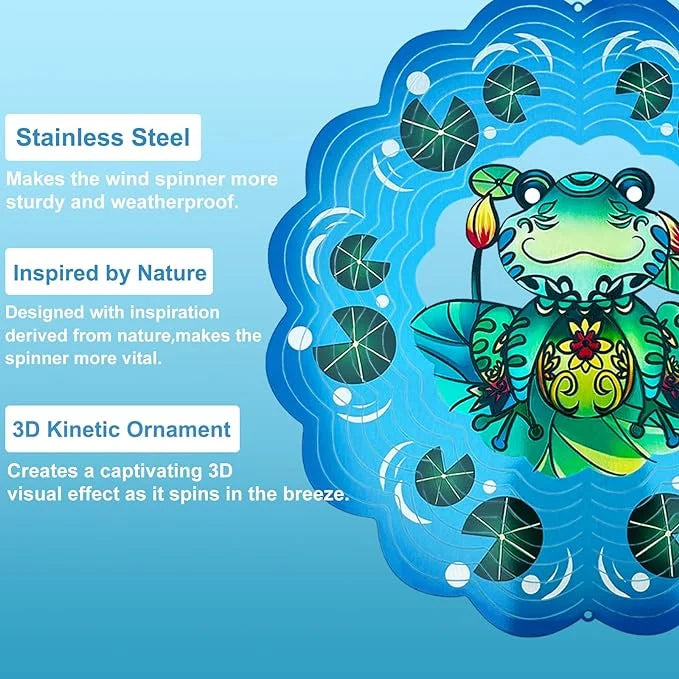 Frog 3D Wind Spinner, 12 in.