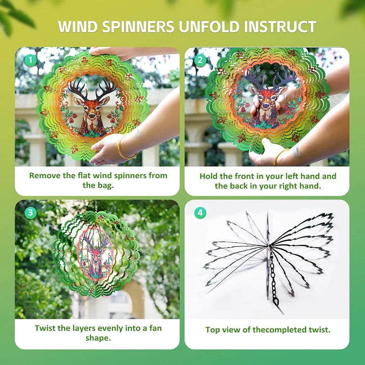 Deer 3D wind spinner, 12 in.