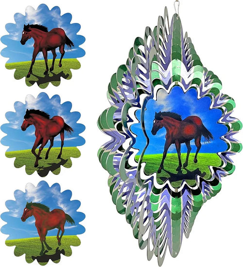 3D Dynamic Horse Wind Spinner