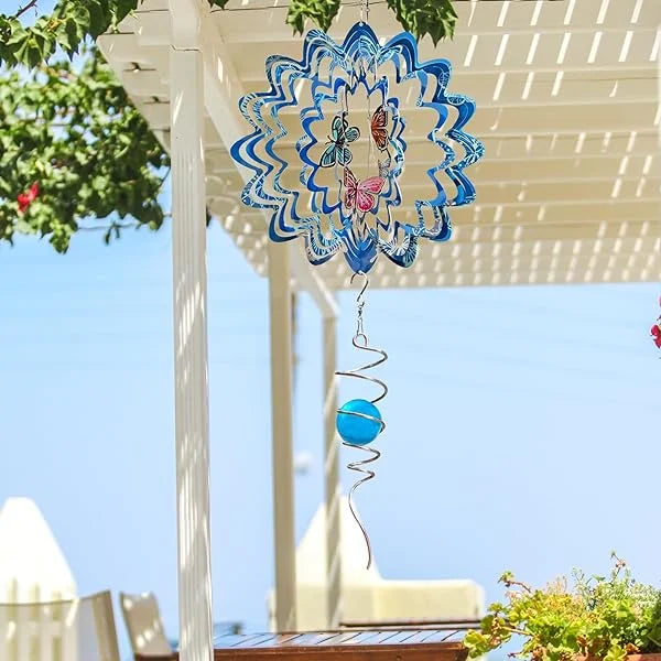 Four Butterflies 3D Wind Spinner, 12 in.