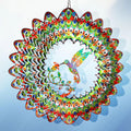 Colorful Hummingbird 3D Wind Spinner, 12 inch