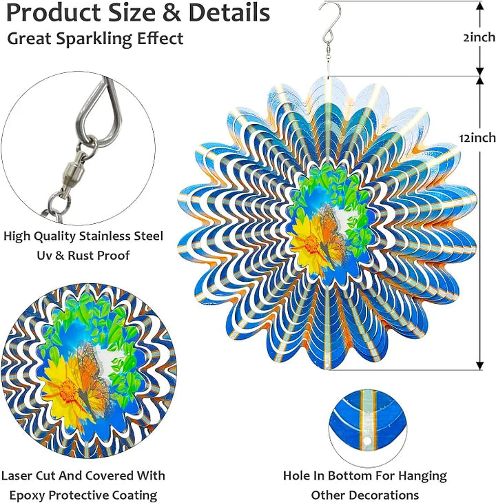 3D Dynamic Butterfly Wind Spinner