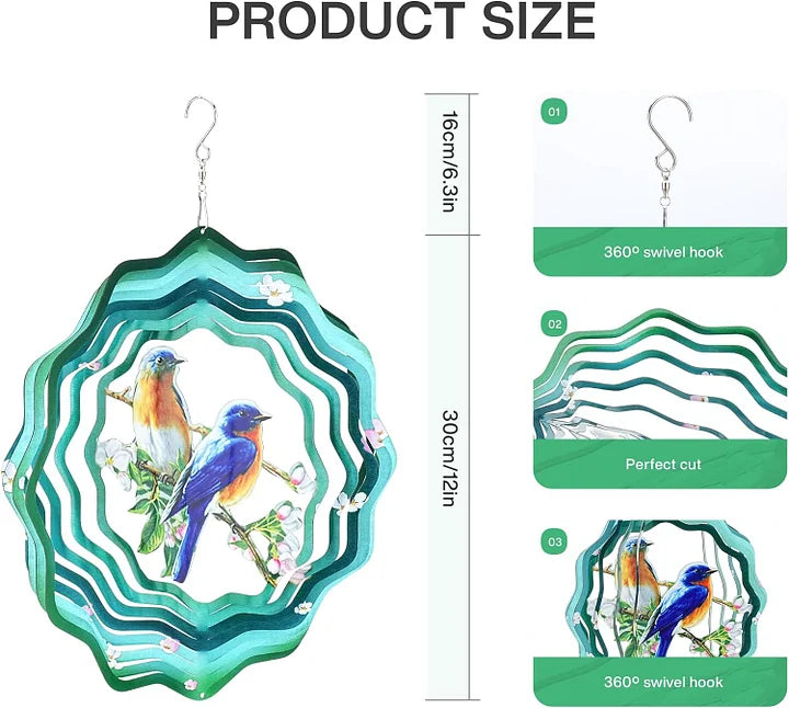 Bird 3D Wind Spinner, 12 in.