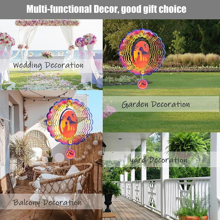 Cat and Dog 3D Wind Spinner, 12 in.