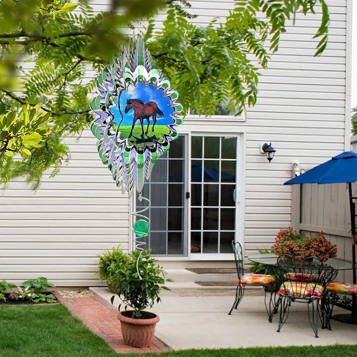 3D Dynamic Horse Wind Spinner