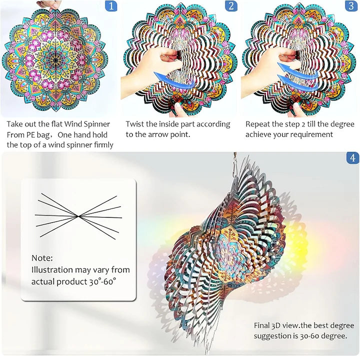 3D Lucky Star Wind Spinner