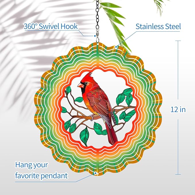 Cardinal 3D Wind Chime