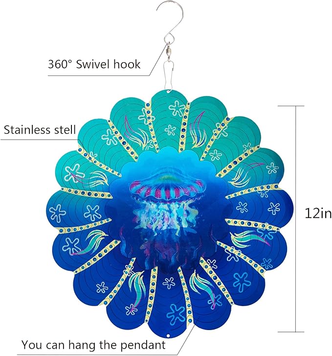 3D jellyfish dynamic wind chimes