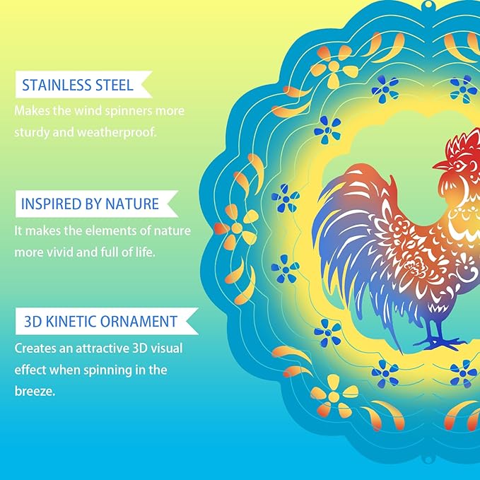 3D Rooster Wind Chime