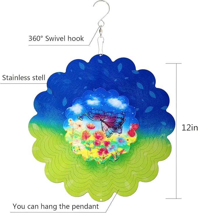 3D Dynamic Butterfly Wind Chime