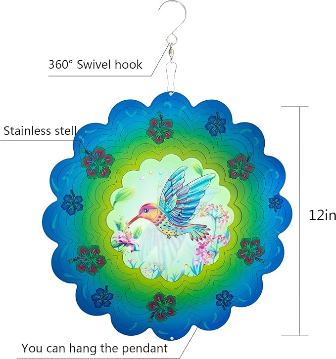 Metal Hummingbird 3D Dynamic Wind Chime