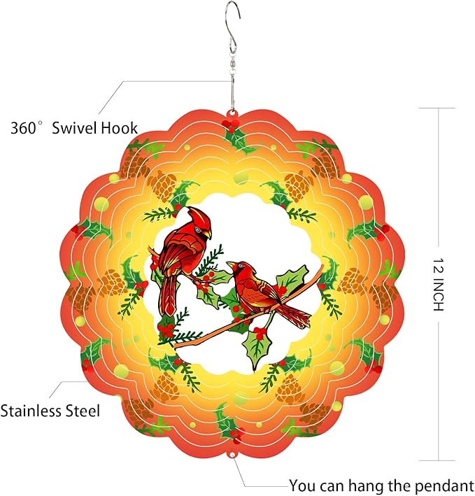 Cardinal 3D Wind Chime