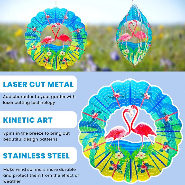 Flamingo 3D Wind Spinner, 12 in.