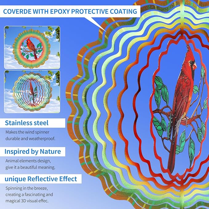 Cardinal 3D Wind Chime