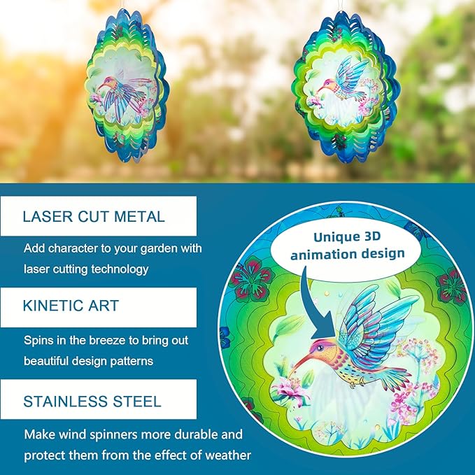 Metal Hummingbird 3D Dynamic Wind Chime