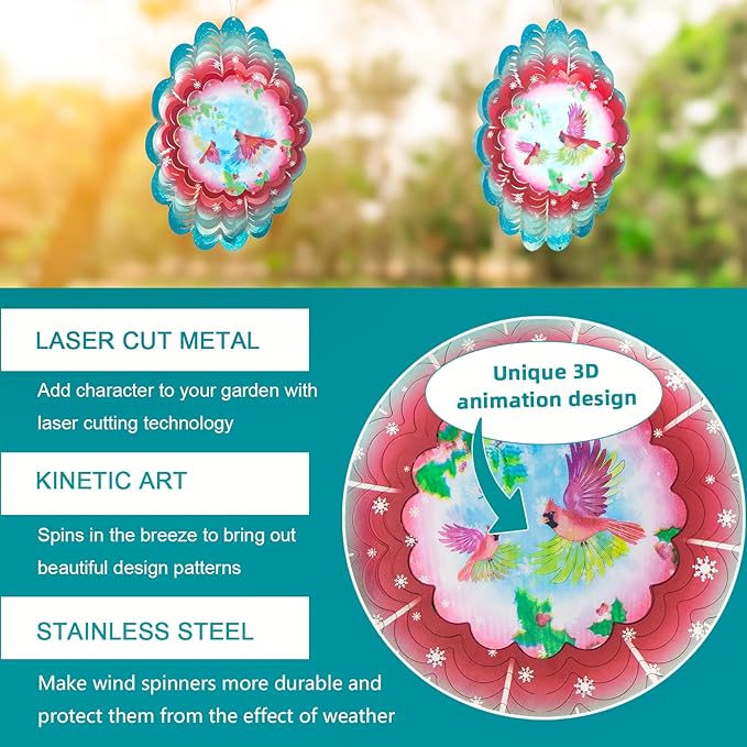 Cardinal 3D Dynamic Wind Chime