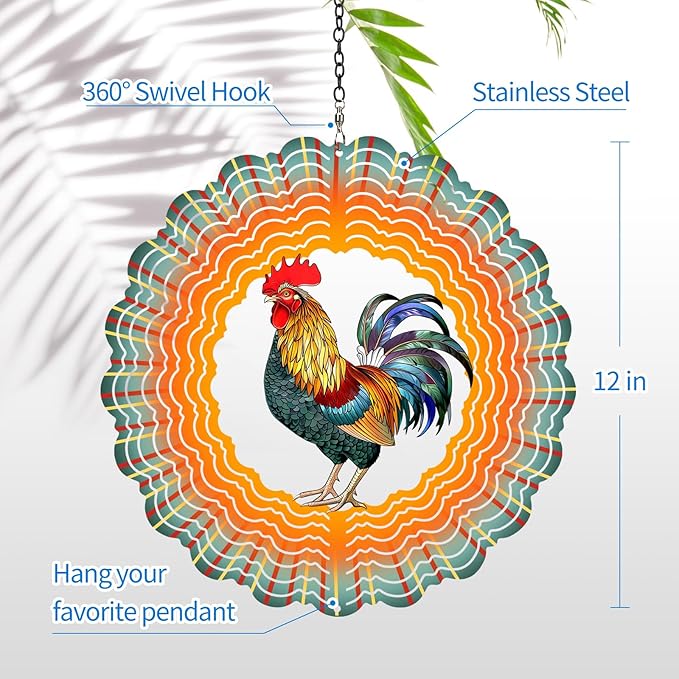 3D Rooster Wind Chime