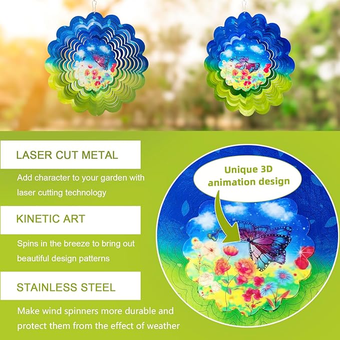 3D Dynamic Butterfly Wind Chime