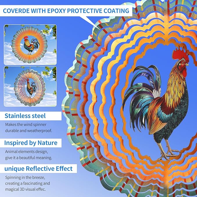 3D Rooster Wind Chime