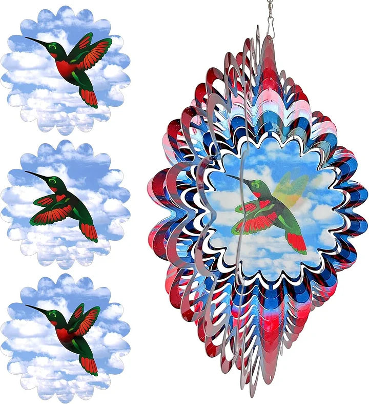 3D Dynamic Hummingbird Wind Spinner