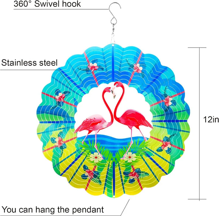 Flamingo 3D Wind Spinner, 12 in.