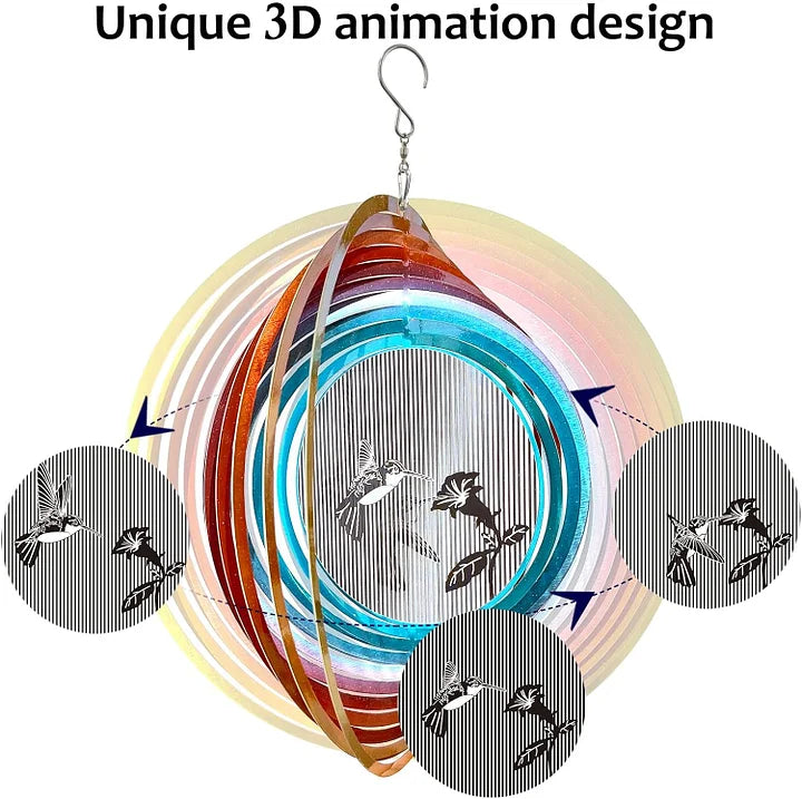 3D Dynamic Hummingbird Wind Spinner