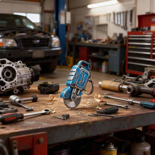 2-in-1 Milwaukee-Inspired Mini Cut-Off Saw Keychain: On-the-Go Smoothing Tool + Tool Enthusiast Collectible