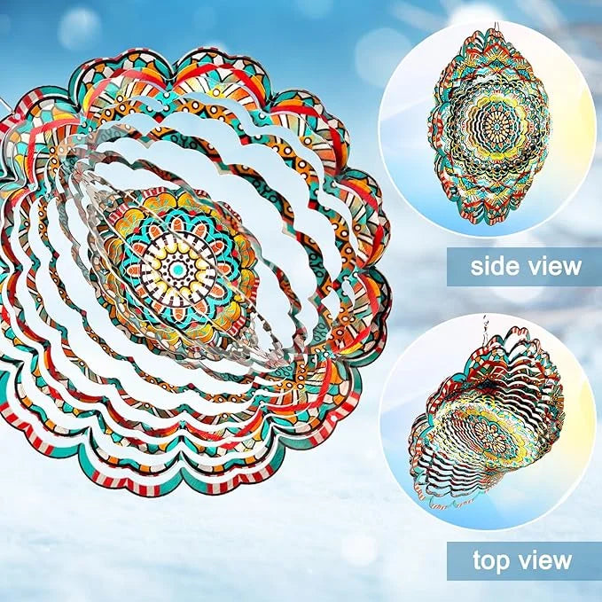 3D Mandala Wind Chime 12 inches