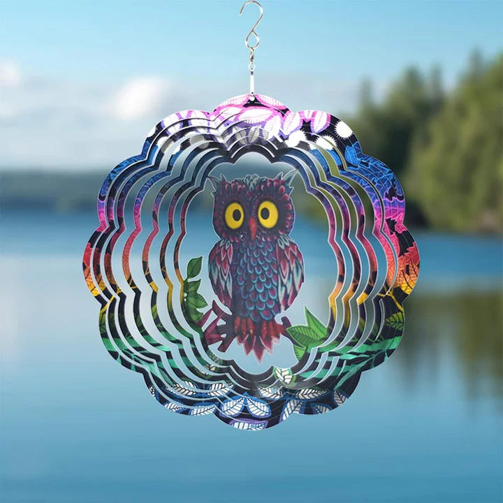 Owl 3D Wind Spinner, 12 in.