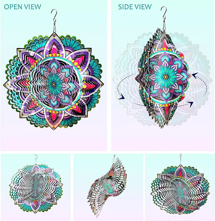 3D Purple Star Wind Spinner