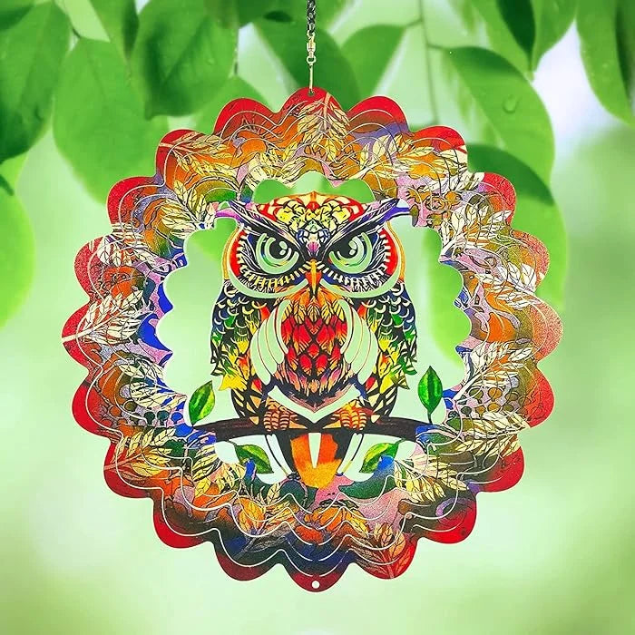 Owl 3D Wind Spinner, 12 in.