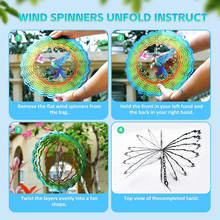 Hummingbird 3D Wind Spinner, 12 in.