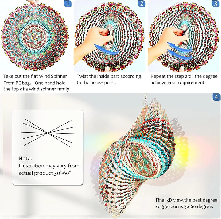 3D Peacock Love Wind Spinner