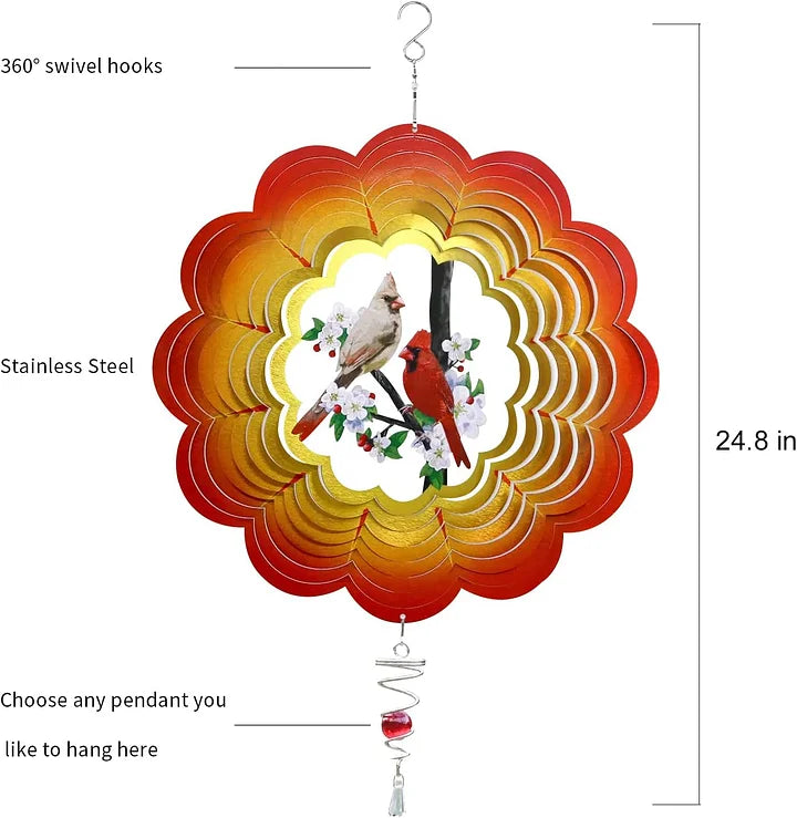 Cardinal 3D Wind Spinner, 12 in.
